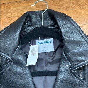 Old Navy Charcoal Faux Leather Jacket
